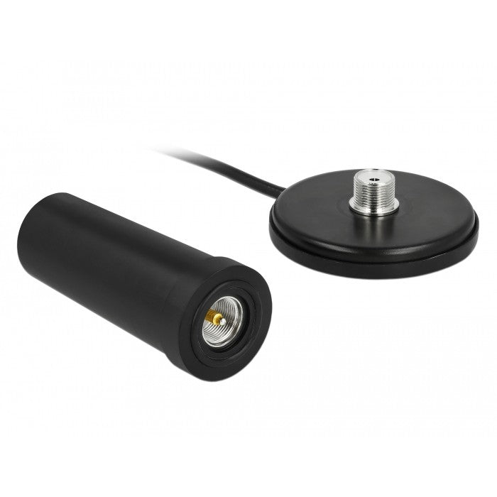 DELOCK 5G LTE Antenne SMA Stecker 0-3dBi star omnidirektional mit magnetischem Standfuss und Anschlusskabel RF195 3m outdoor schwarz