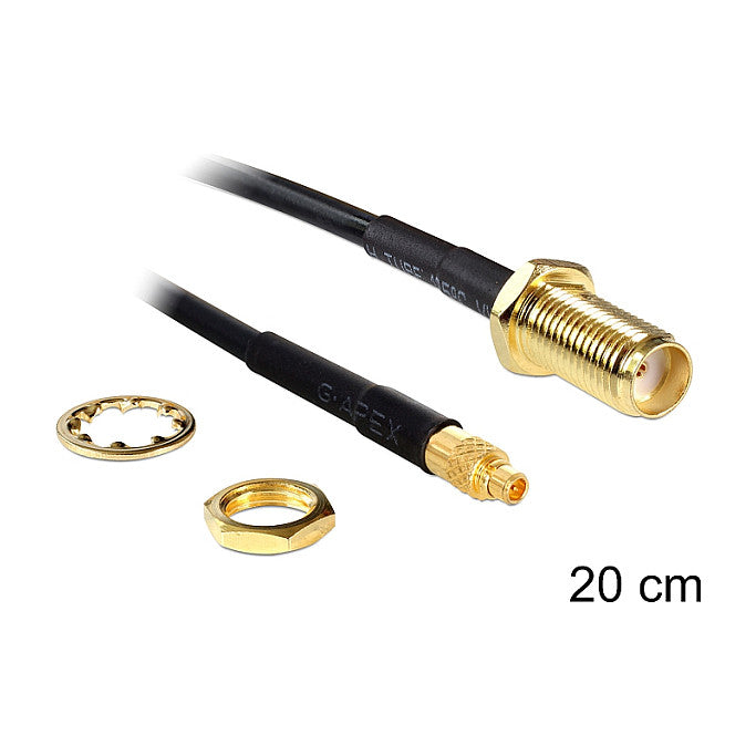 DELOCK Antennenkabel SMA Buchse zum Einbau zu MMCX Stecker 200mm