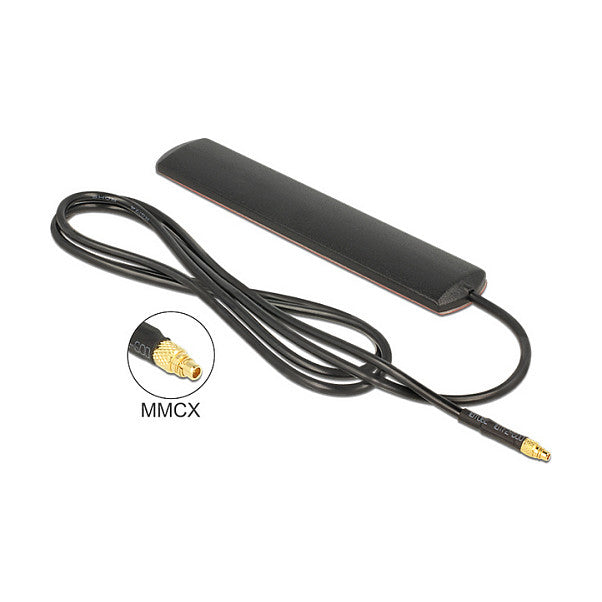 DELOCK LTE Antenne MMCX Stecker 3 dBi omnidirektional starr schwarz Klebemontage