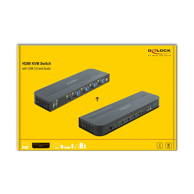 DELOCK HDMI KVM Switch 4K 60Hz mit USB 3.0 und Audio