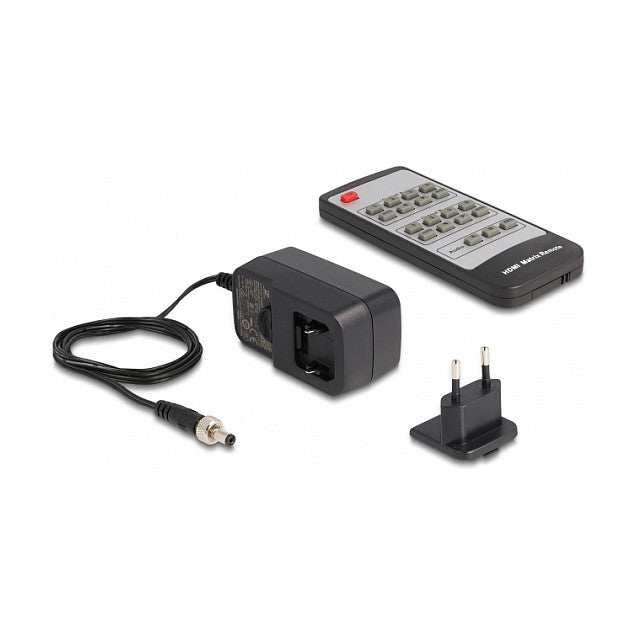 DELOCK HDMI Matrix Switch 4 x HDMI in zu 2 x HDMI out 4K 60 Hz mit Audio Extraktor