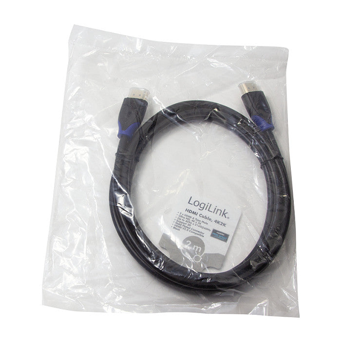 Logilink HDMI-Kabel Ethernet High Speed. 4K2K/60Hz.2.00m sw. bulk