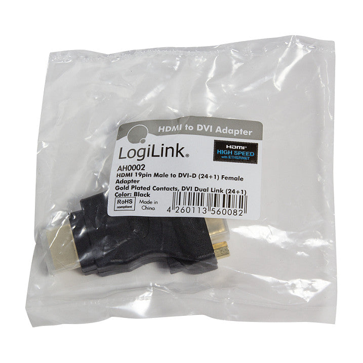 Logilink HDMI Adapter. HDMI male - DVI-D female. (Gold)