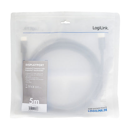 Logilink DisplayPort-Kabel. DP/M zu DP/M. 8K/60 Hz. schw. 5m