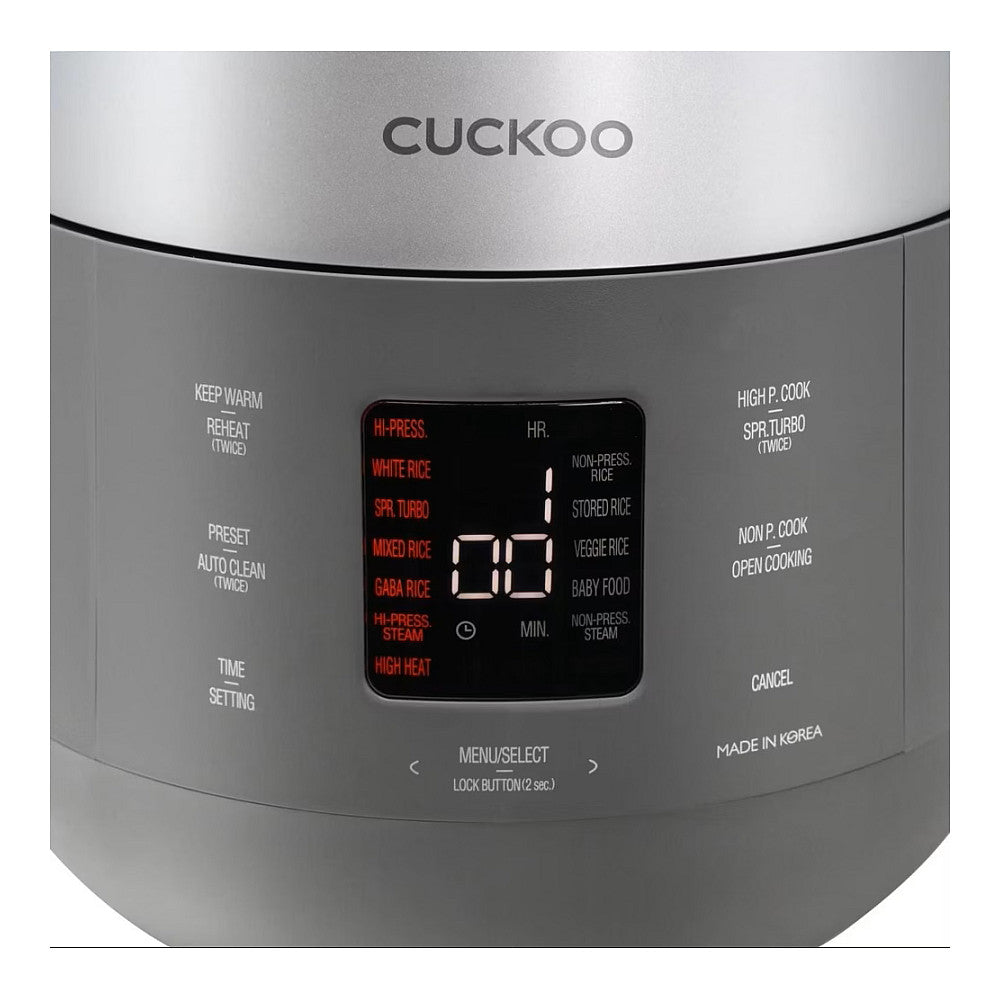 Cuckoo Reiskocher 1.80l CRP-ST1009F Twin Pressure grau