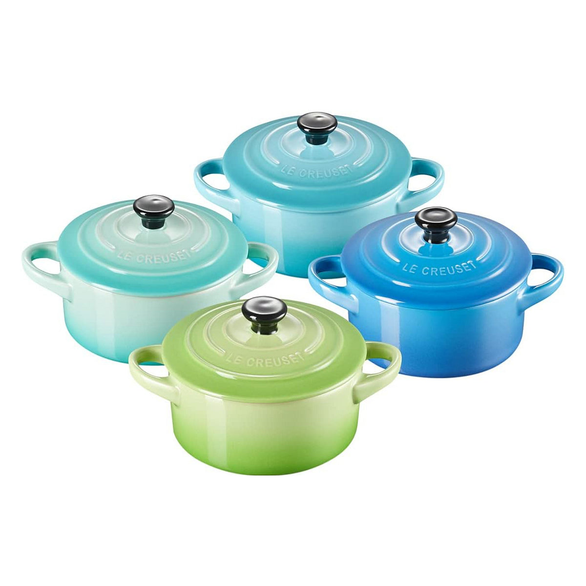 4x1 Le Creuset Mini Braeterset m.Deckel 10x5cm, Meeresbrise