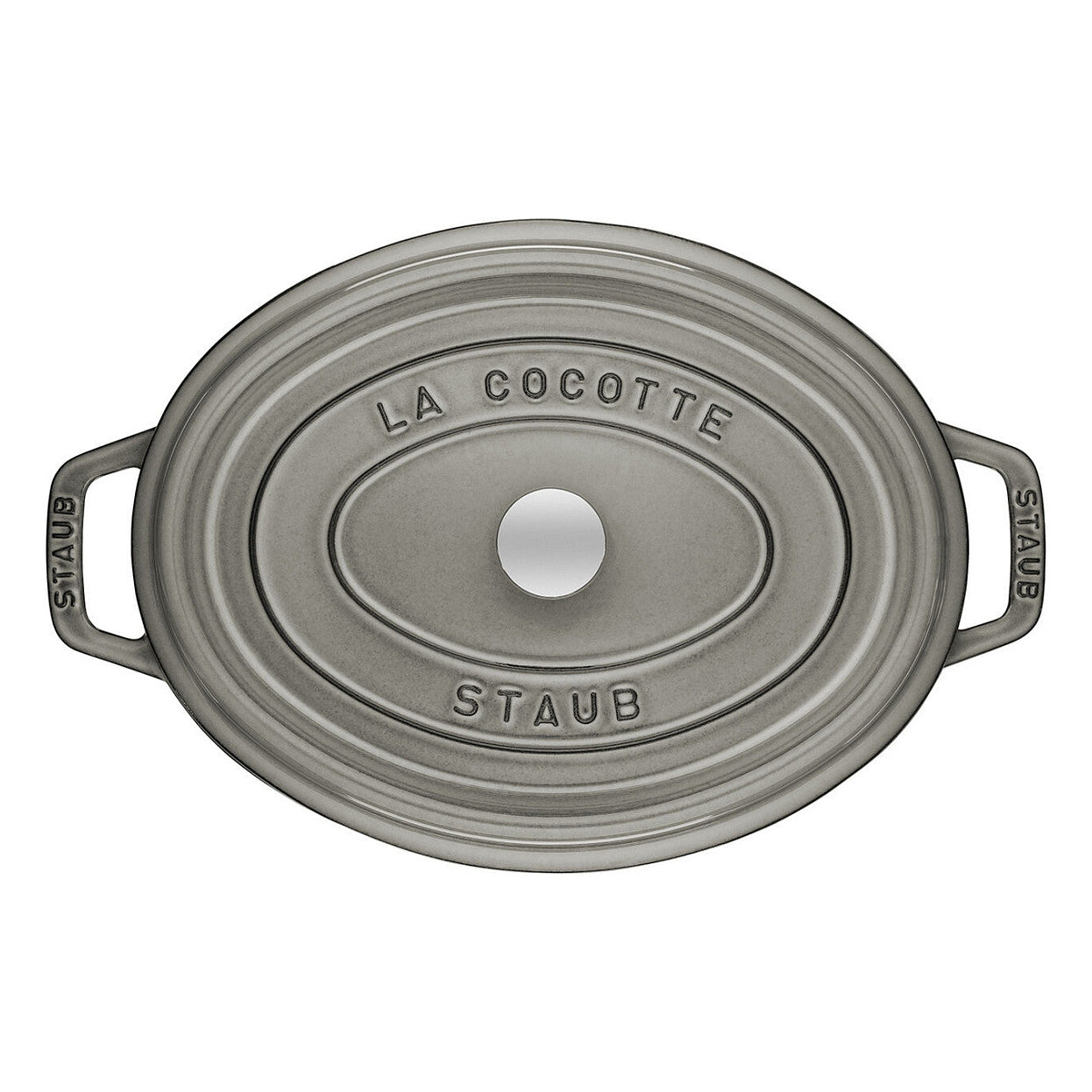Staub La Cocotte 29cm oval Graphit-grau. Gusseisen