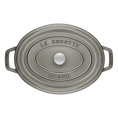 Staub La Cocotte 29cm oval Graphit-grau. Gusseisen