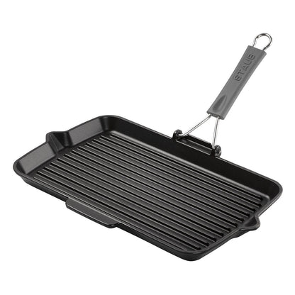 Staub Grillpfanne induktion rechteckig 34x21cm schwarz