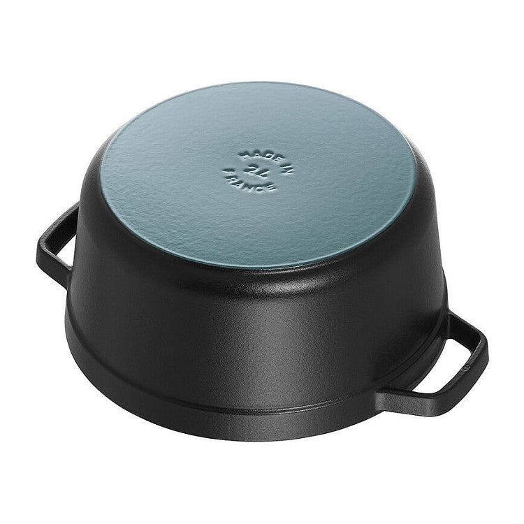 Staub La Cocotte 24cm rund. schwarz. Gusseisen