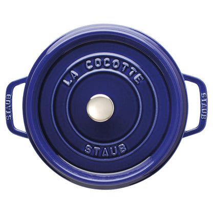 Staub La Cocotte 24cm rund dunkelblau. Gusseisen