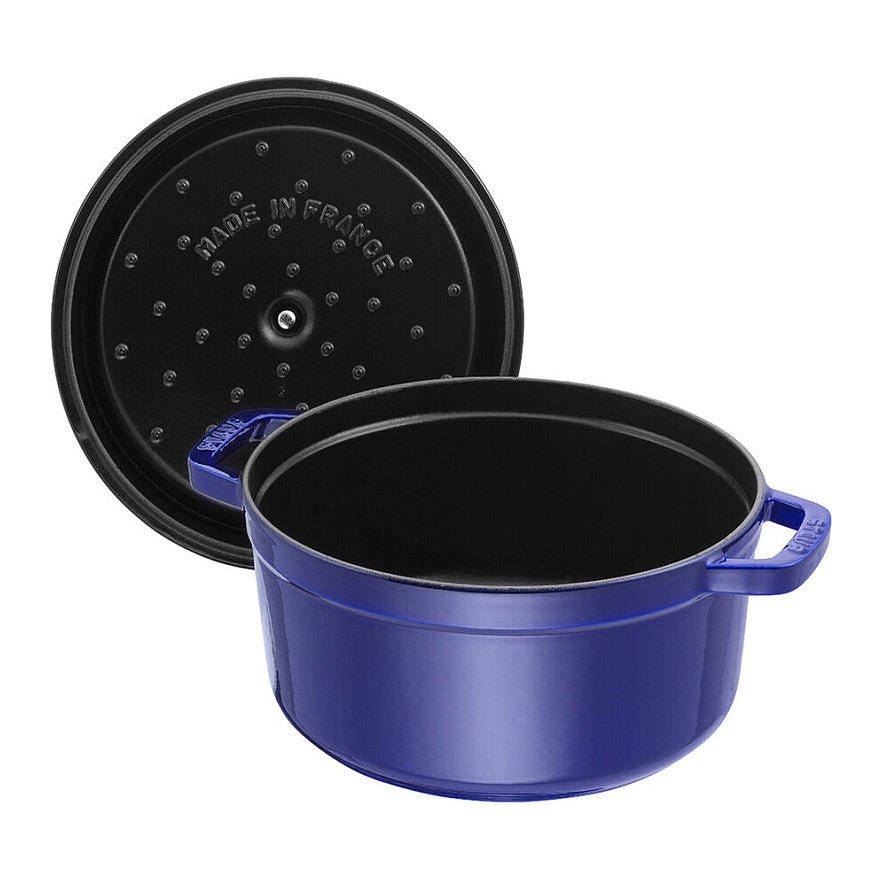 Staub La Cocotte 26cm rund dunkelblau. Gusseisen