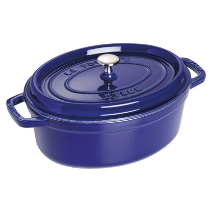 Staub La Cocotte 29cm oval dunkelblau. Gusseisen