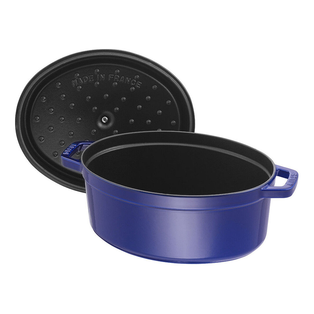 Staub La Cocotte 29cm oval dunkelblau. Gusseisen