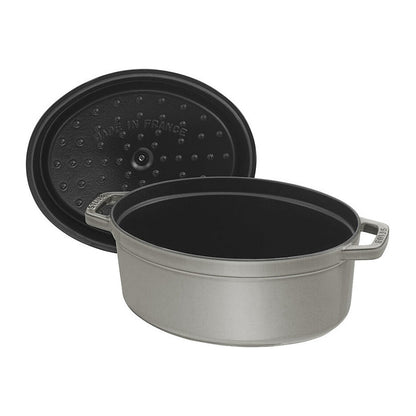 Staub La Cocotte 31cm oval Graphit-grau. Gusseisen