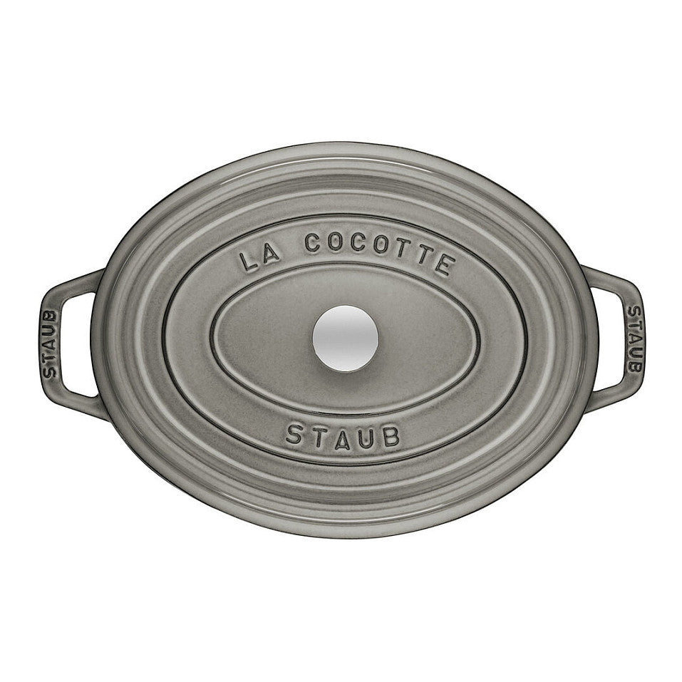 Staub La Cocotte 31cm oval Graphit-grau. Gusseisen