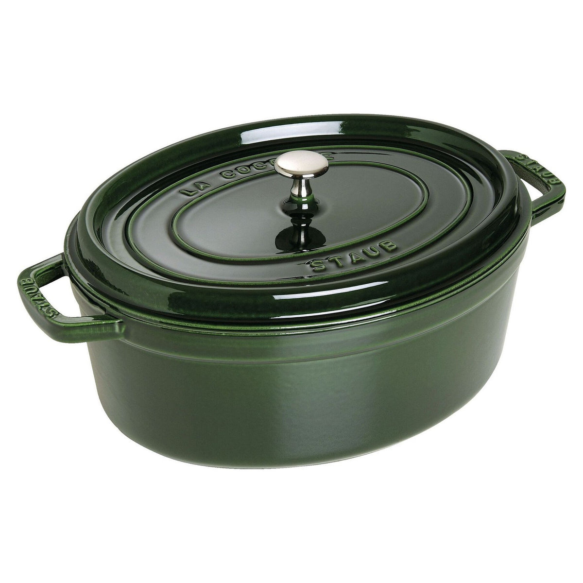 Staub La Cocotte 33cm oval. Basilikum-grn. Gusseisen