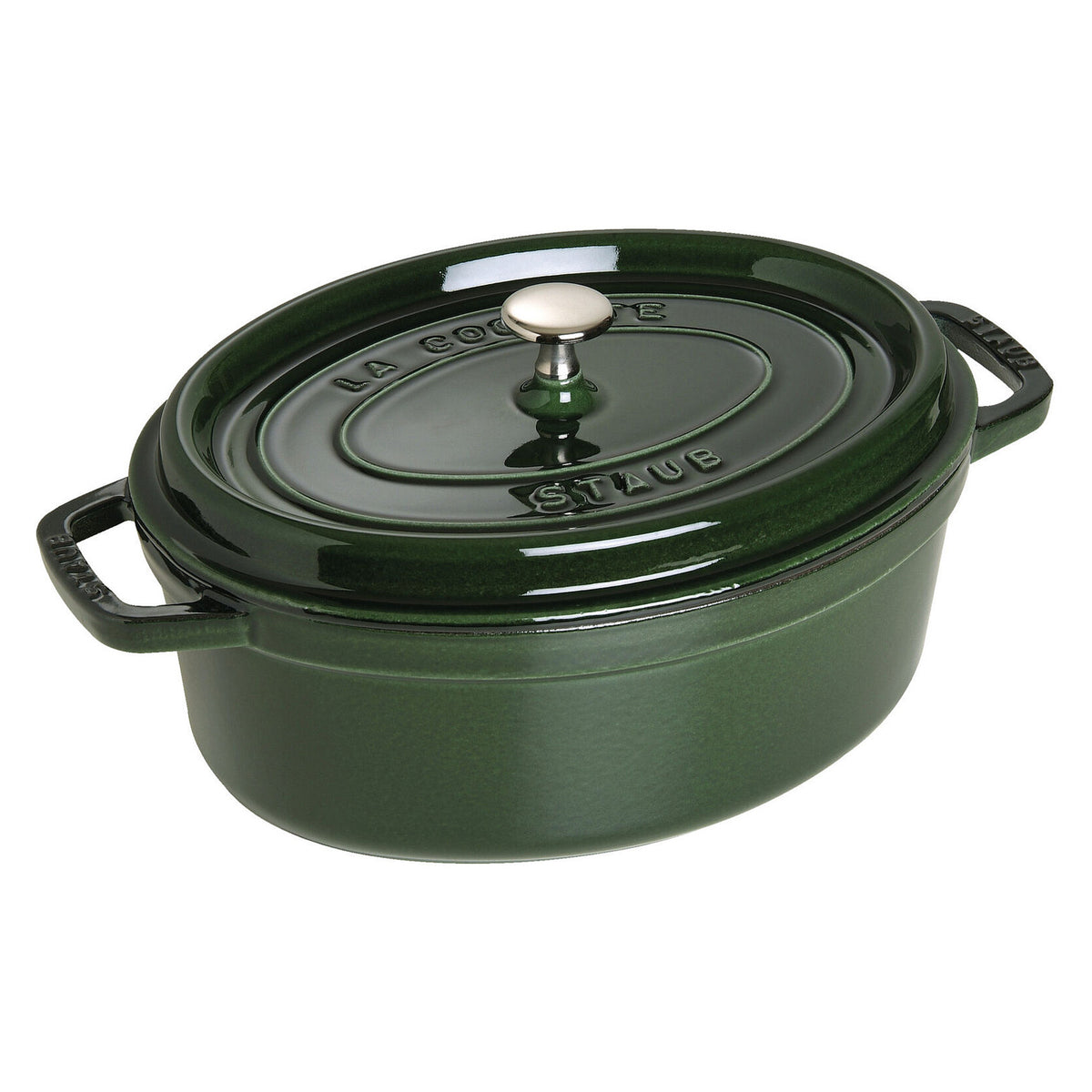 Staub La Cocotte 33cm oval. Basilikum-grn. Gusseisen