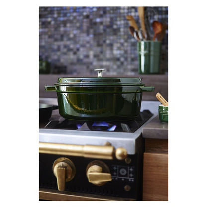 Staub La Cocotte 33cm oval. Basilikum-grn. Gusseisen