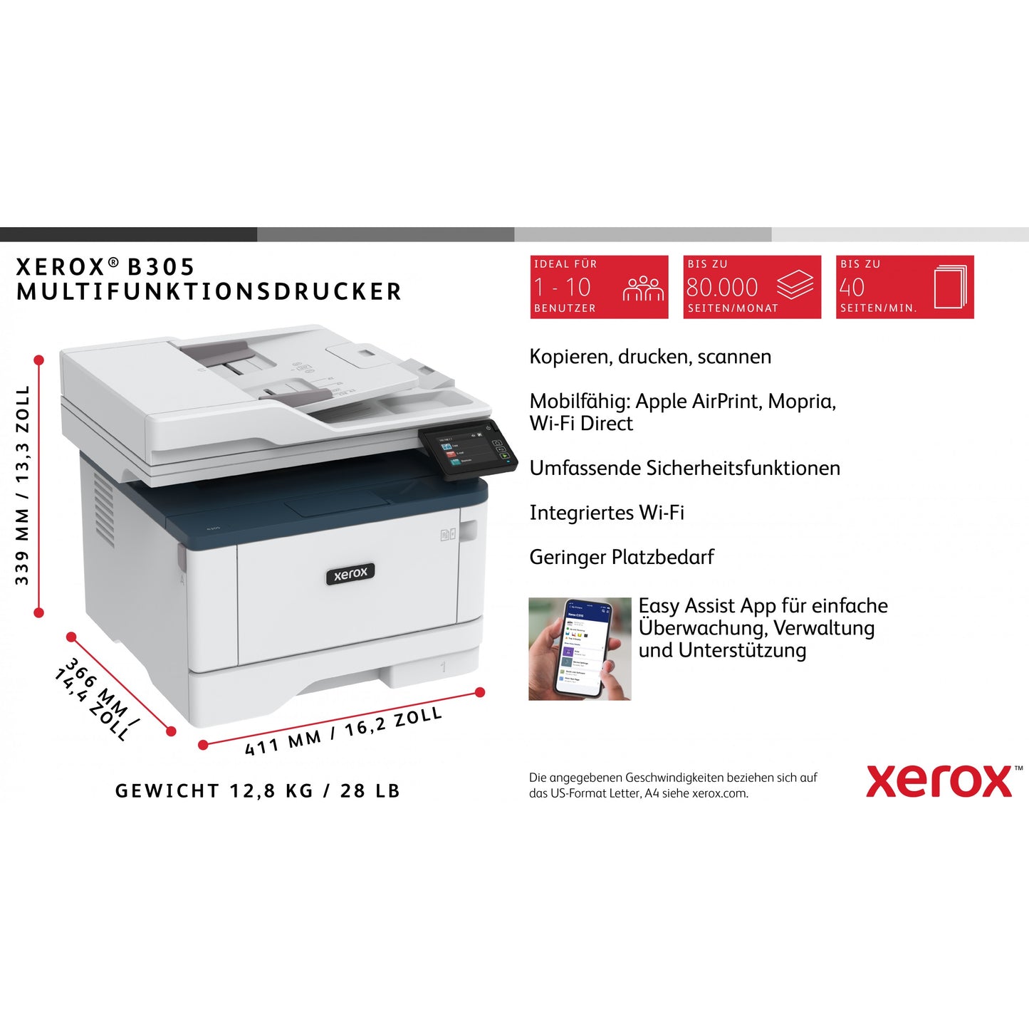 XEROX B305 MONO MULTIFUNCTION