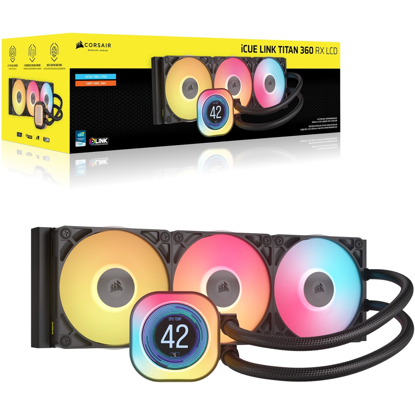 K CORSAIR WAK iCUE LINK TITAN 360 RX LCD AIO 360mm
