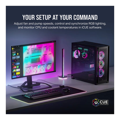K CORSAIR WAK Cooling iCUE LINK H100i WHITE RGB AIO 240mm