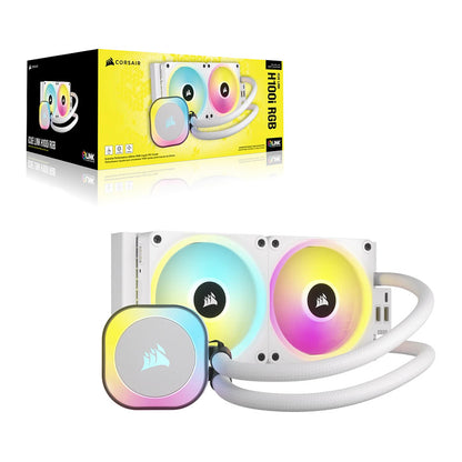 K CORSAIR WAK Cooling iCUE LINK H100i WHITE RGB AIO 240mm