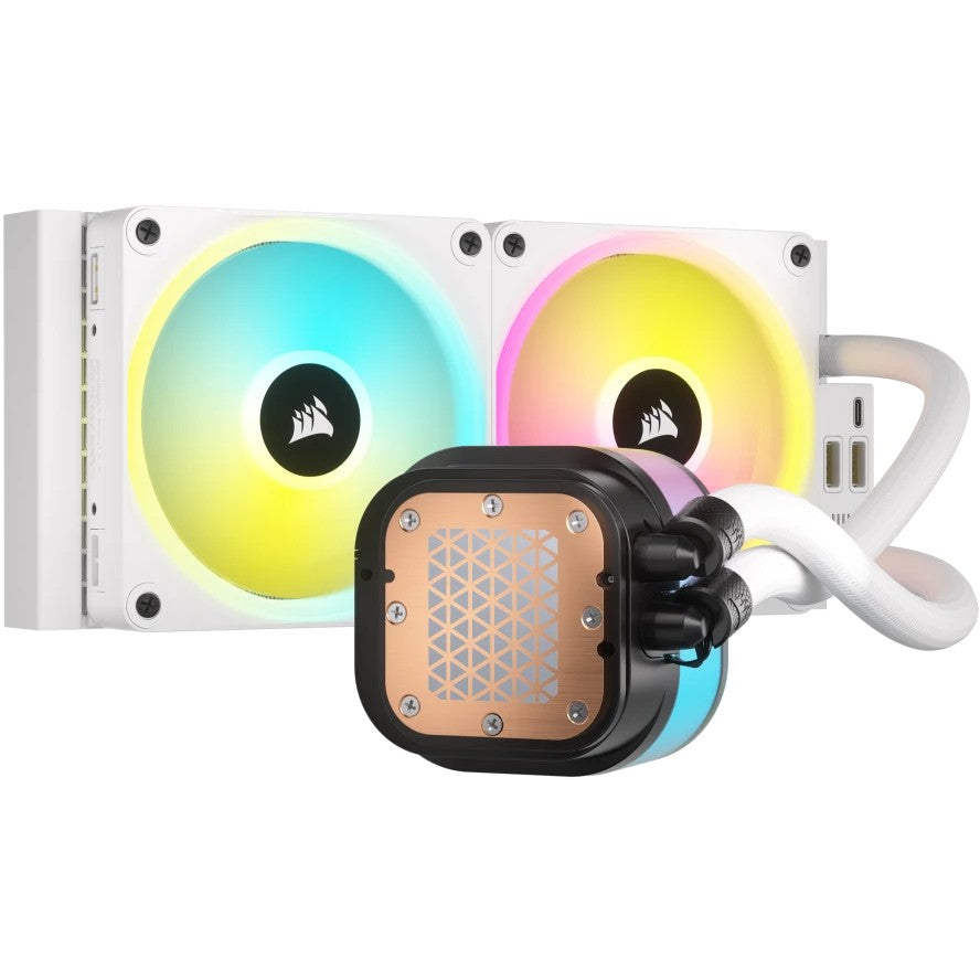 K CORSAIR WAK Cooling iCUE LINK H100i WHITE RGB AIO 240mm