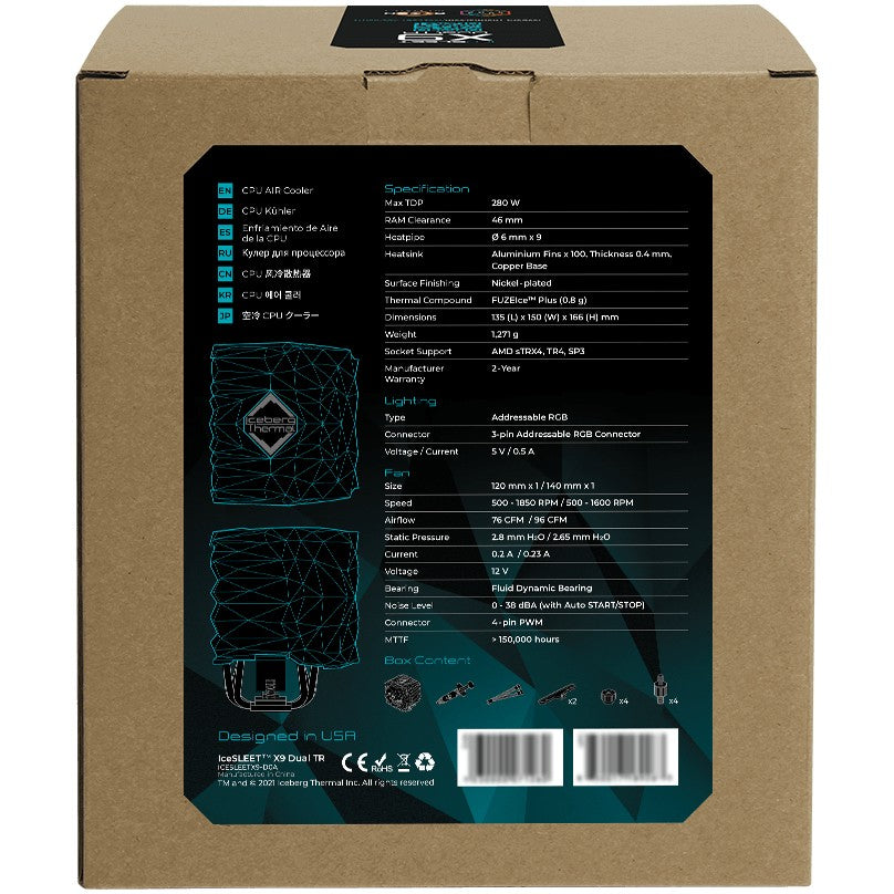 K ICEBERG THERMAL IceSLEET X9 Dual TR ARGB - Threadripper only