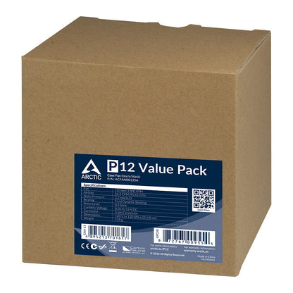 ARCTIC Lüfter P12 120mm PWM regulated (Black) 5-Pack