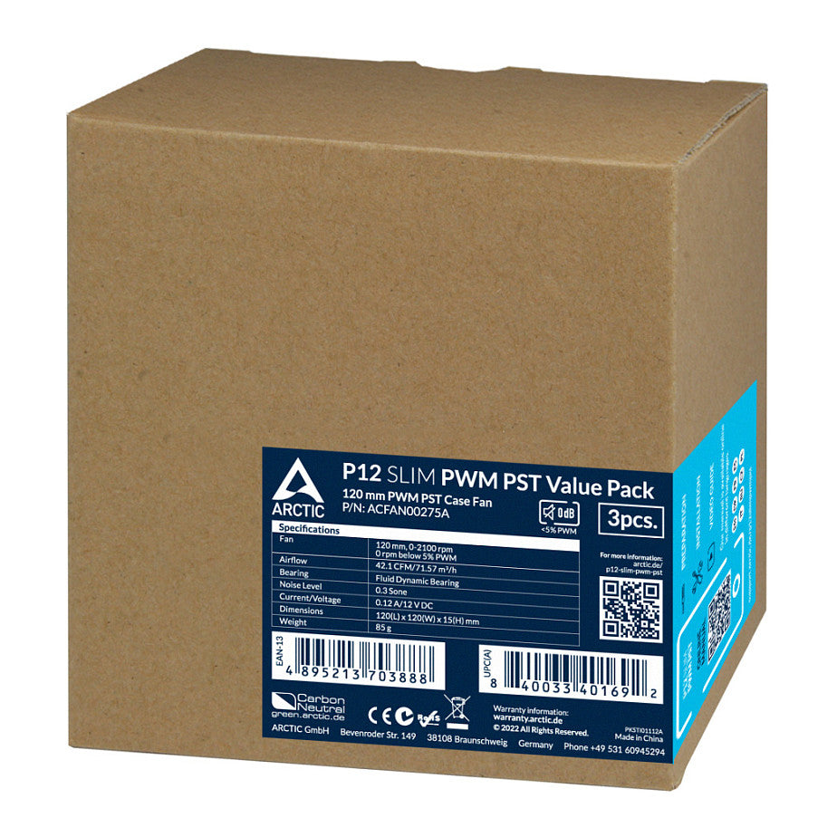 K ARCTIC Kühler P12 SLIM PWM PST 3pcs Value Pack