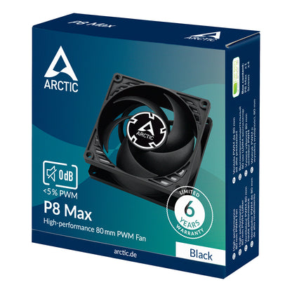 ARCTIC Lüfter P8 80*80*25 Max-80mm PWM regulated (Black)