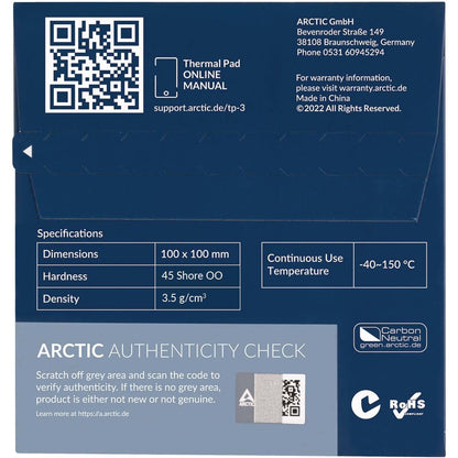 K ARCTIC Thermal pad BLAU TP-3 100x100mm.1pcs