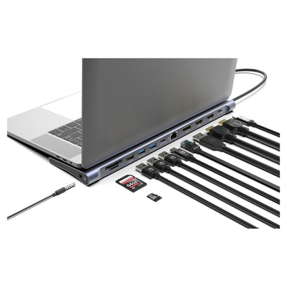 MANHATTAN Dockingstation 12-in-1 4K 1xHDMI 2xDP 3xUSB-A