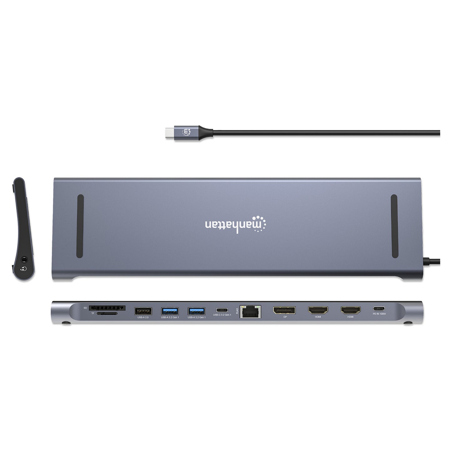 MANHATTAN Dockingstation 12-in-1 4K 1xHDMI 2xDP 3xUSB-A