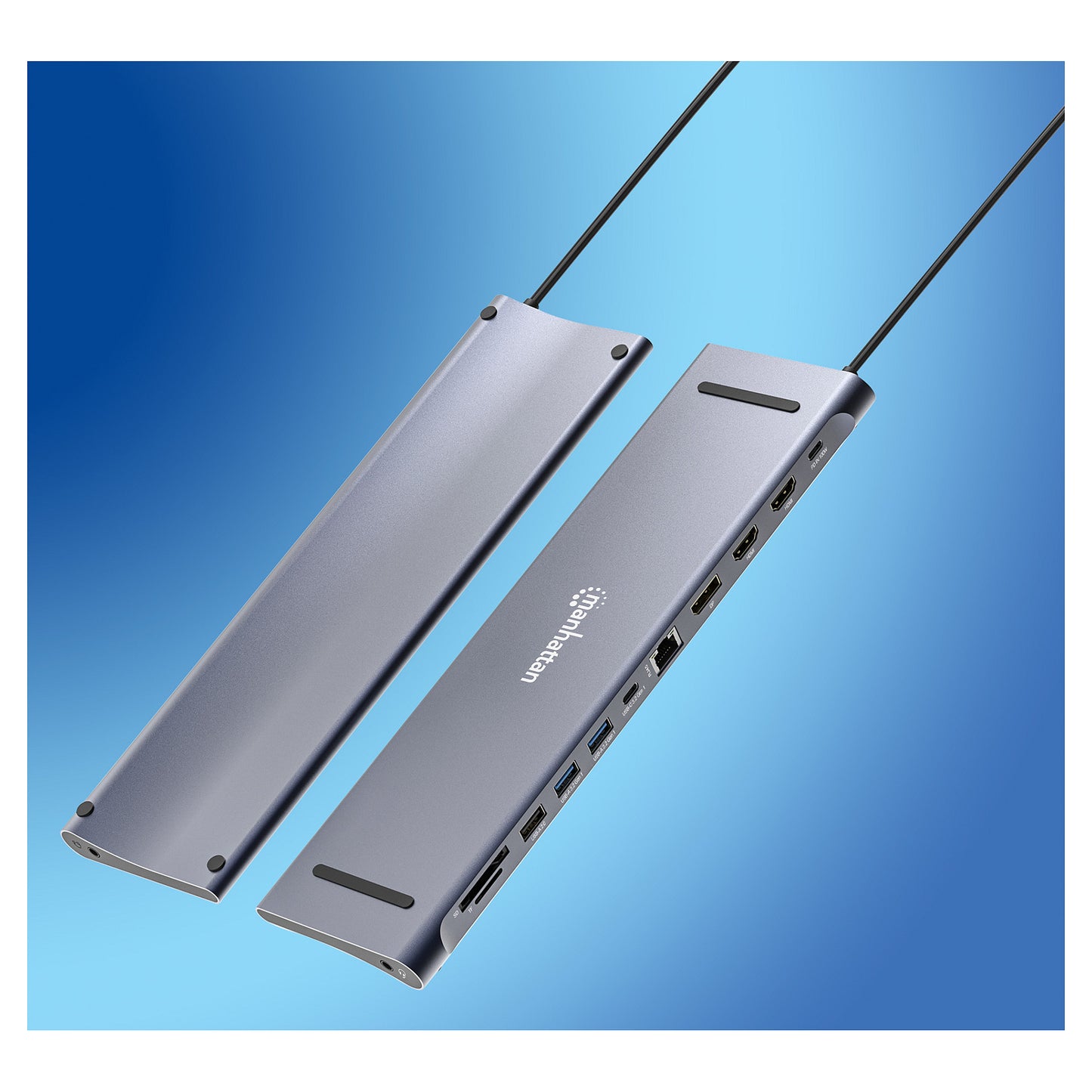 MANHATTAN Dockingstation 12-in-1 4K 1xHDMI 2xDP 3xUSB-A