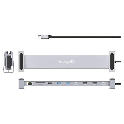 MANHATTAN 10-in-1 4K USB-C PD Dockingstation 2xHDMI