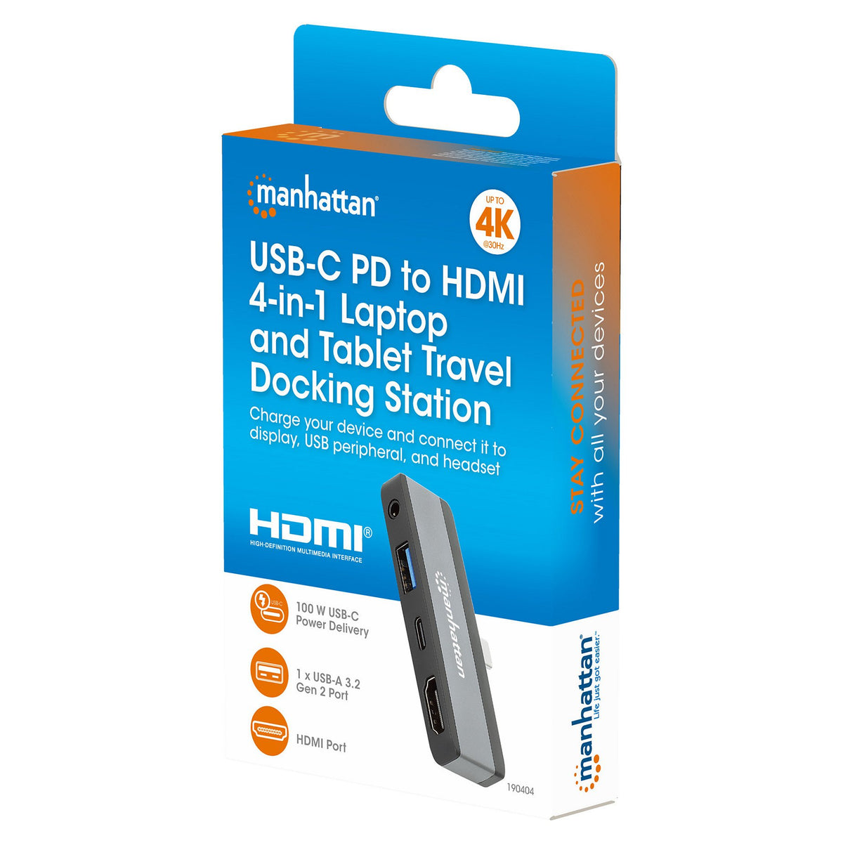 MANHATTAN USB-C PD auf HDMI 4-in-1 Mobile Dockingstation