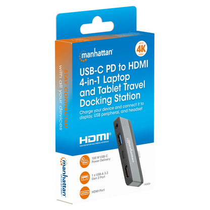 MANHATTAN USB-C PD auf HDMI 4-in-1 Mobile Dockingstation