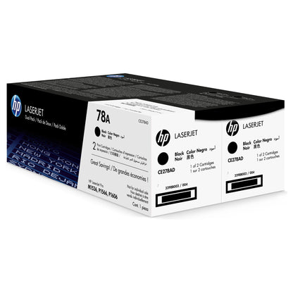 HP 78A original LaserJet Toner cartridge CE278AD black standard capacity 2.100 pages 2-pack