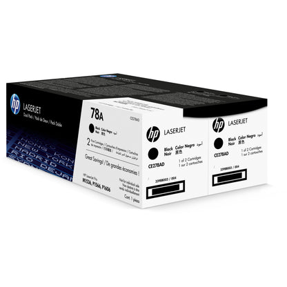 HP 78A original LaserJet Toner cartridge CE278AD black standard capacity 2.100 pages 2-pack