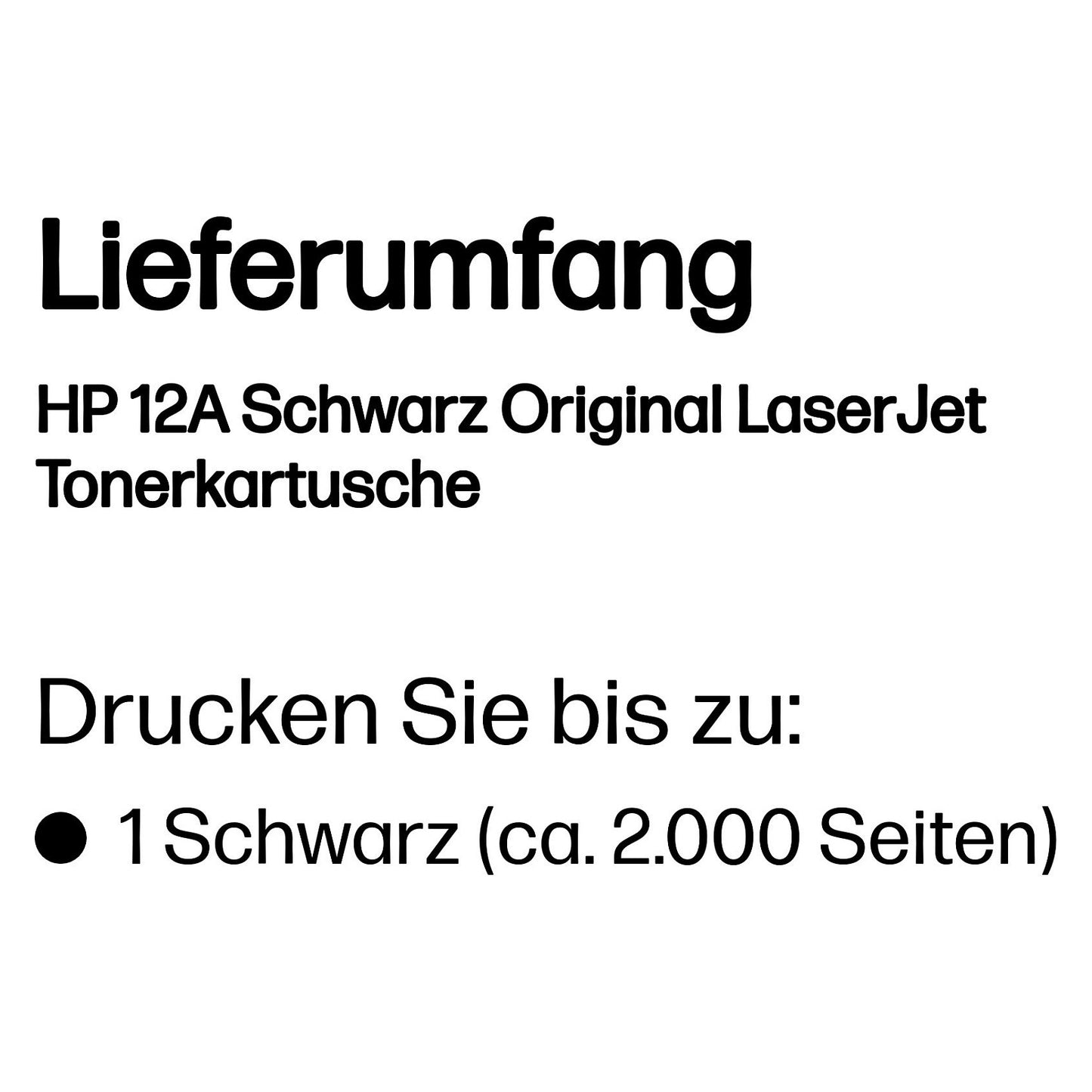 HP 12A original LaserJet original Toner cartridge Q2612A black standard capacity 2.000 pages 1-pack