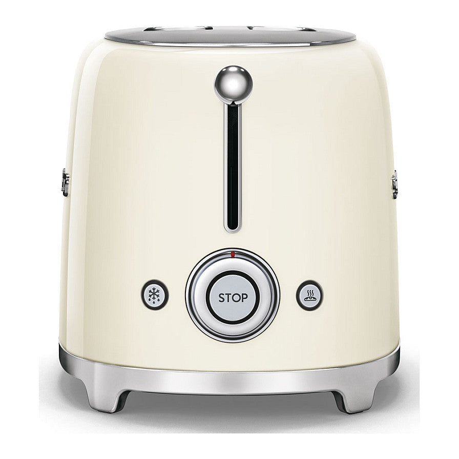 SMEG Toaster 2-Schlitz kompakt 50s Style TSF01CREU, Creme, Hochglanz