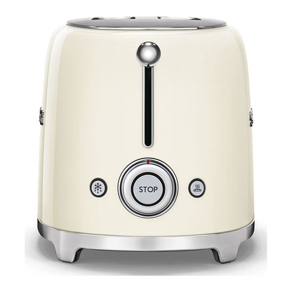 SMEG Toaster 2-Schlitz kompakt 50s Style TSF01CREU, Creme, Hochglanz