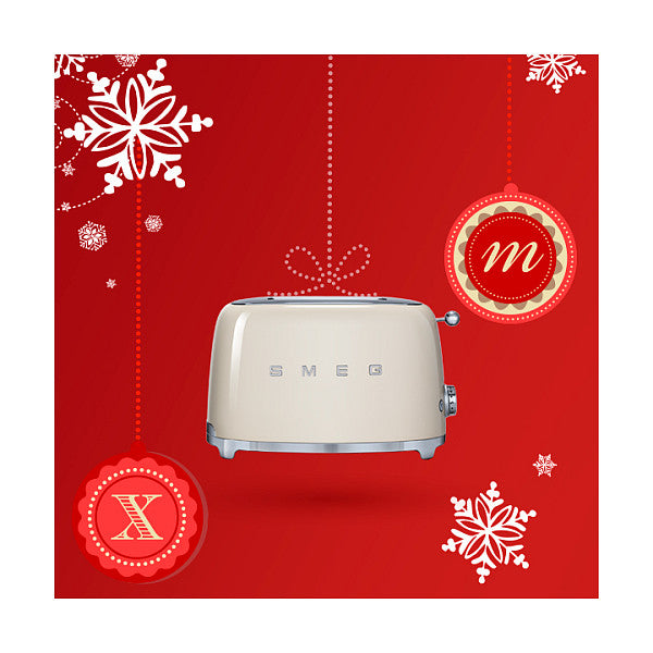 SMEG Toaster 2-Schlitz kompakt 50s Style TSF01CREU, Creme, Hochglanz