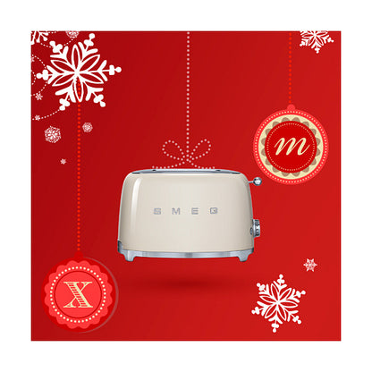 SMEG Toaster 2-Schlitz kompakt 50s Style TSF01CREU, Creme, Hochglanz