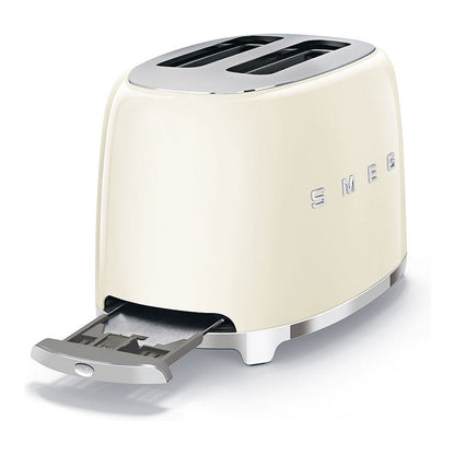 SMEG Toaster 2-Schlitz kompakt 50s Style TSF01CREU, Creme, Hochglanz