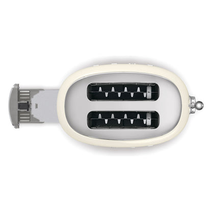 SMEG Toaster 2-Schlitz kompakt 50s Style TSF01CREU, Creme, Hochglanz