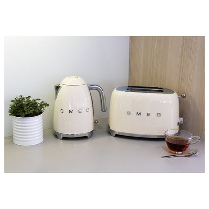 SMEG Toaster 2-Schlitz kompakt 50s Style TSF01CREU, Creme, Hochglanz