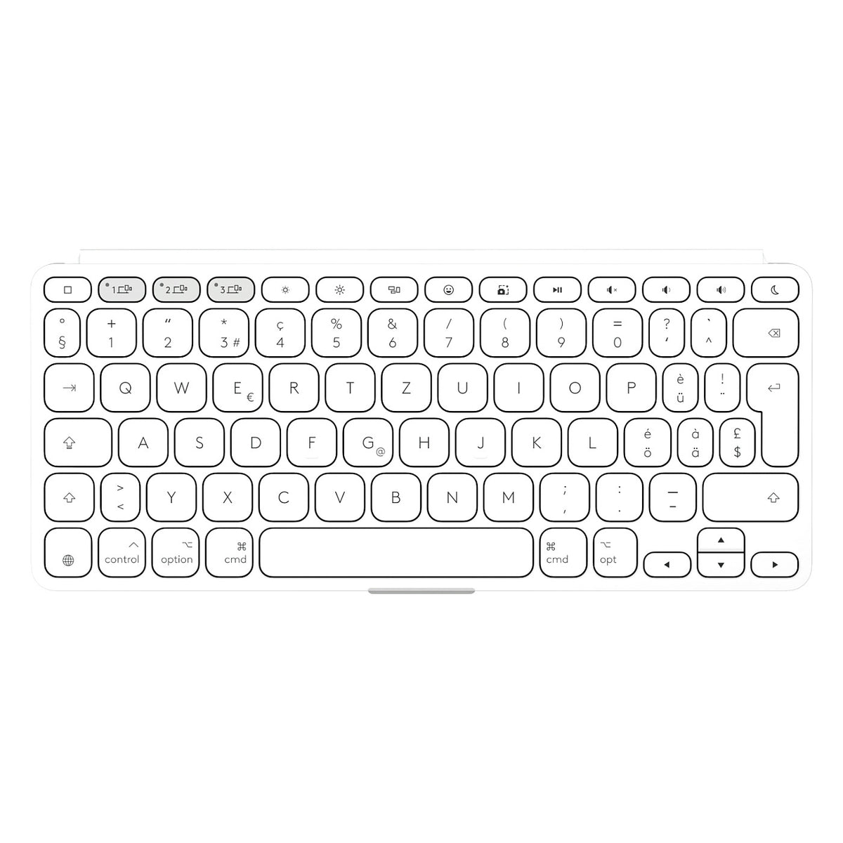 Logitech Keys-To-Go 2 Pale Grey - mobile kabellose Tastatur fr Tablets & Notebooks